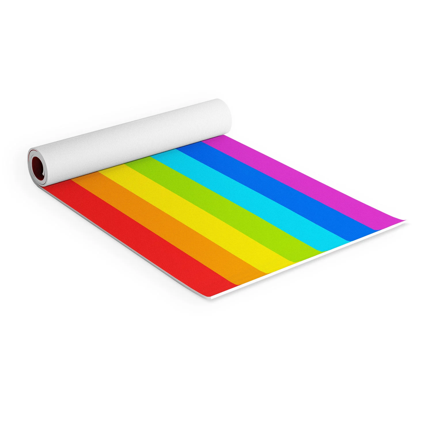 Bright Rainbow Stripes Yoga Mat