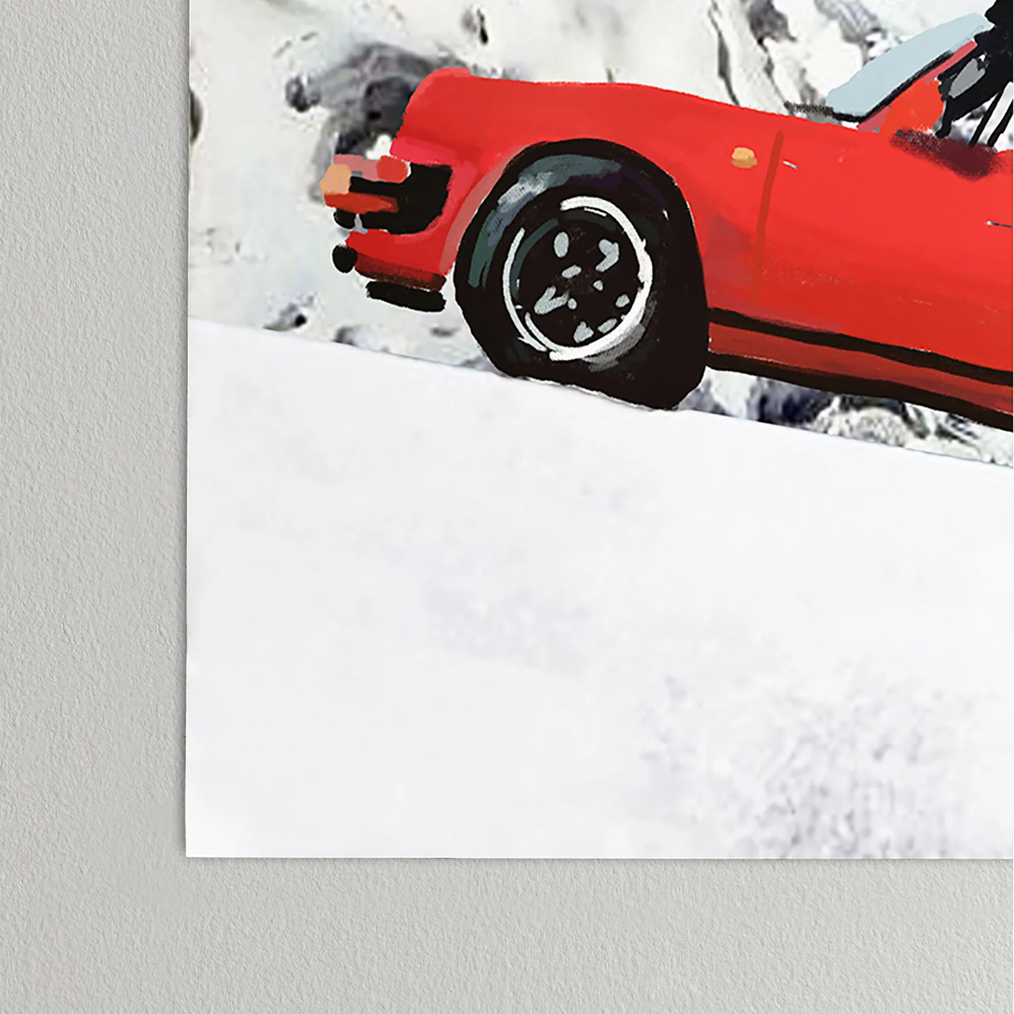 Red Ski Lift Poster Art