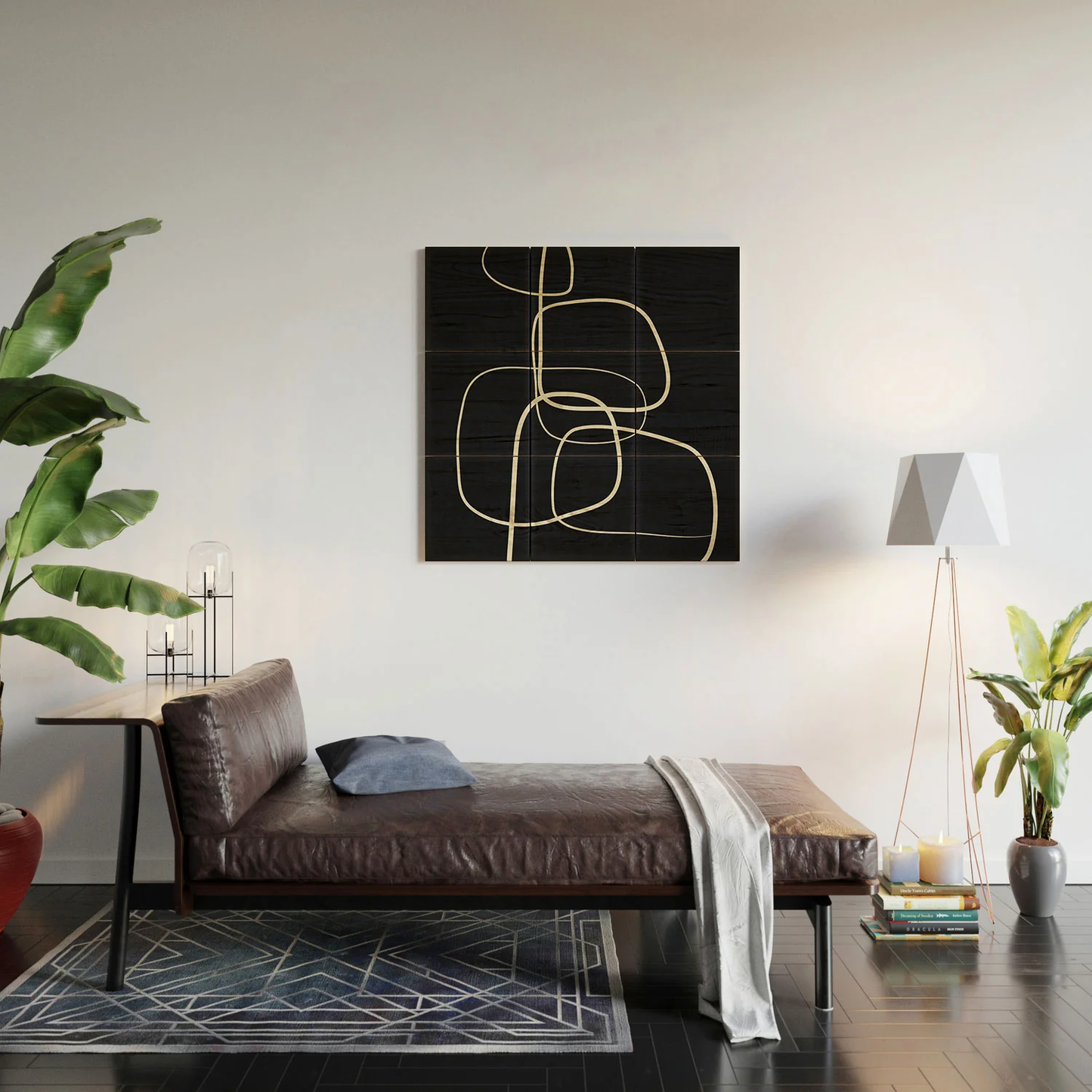 Abstract Lines Wood Wall Mural