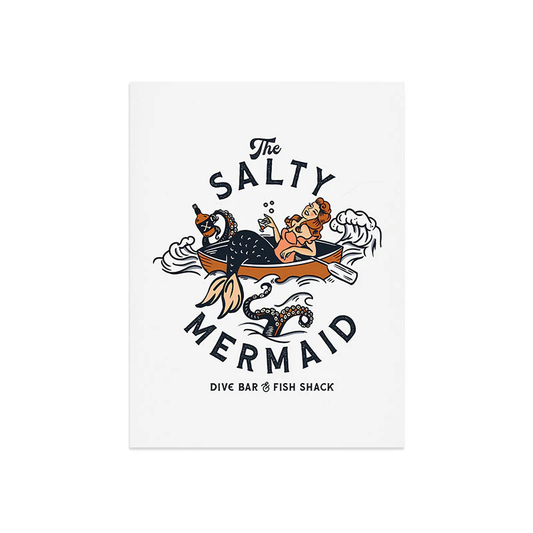 Salty Mermaid Dive Bar Art Print