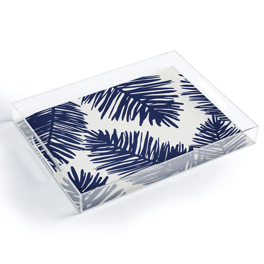 Blue Palms Acrylic Tray - Medium w/Handles