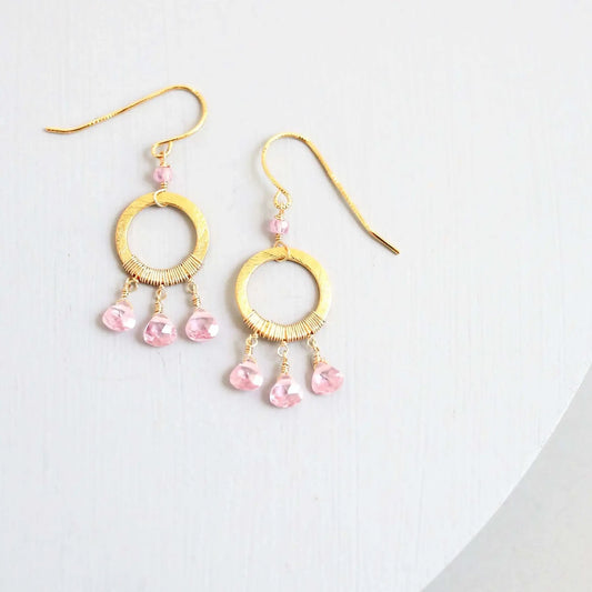 Rose Quartz Mini Boho Earrings