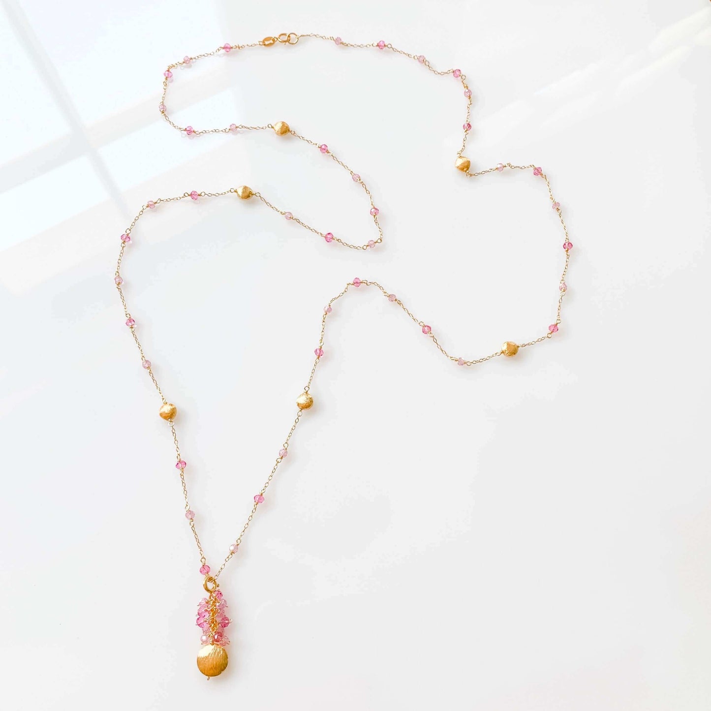 Long Peridot & Green Amethyst Beaded Chain