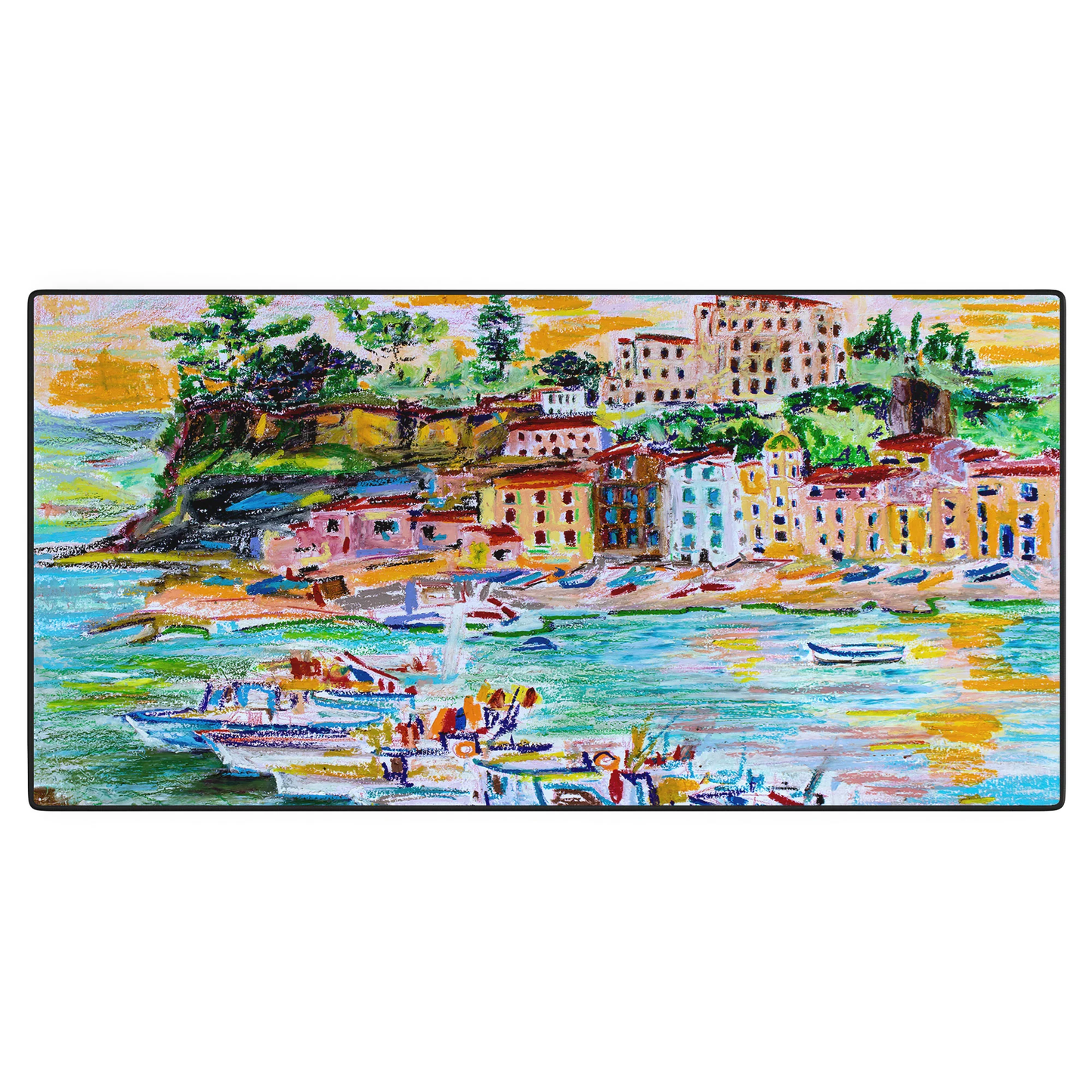 Italy Summer Harbor Desk Mat
