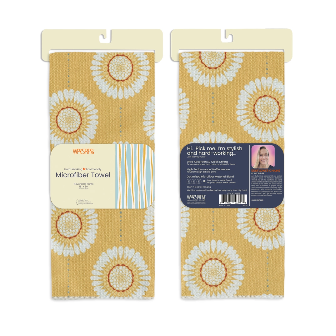 Sunflower Chains Microfiber Tea Towel