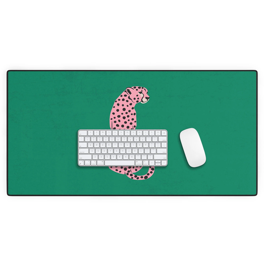 The Stare Pink Cheetah Edition Desk Mat