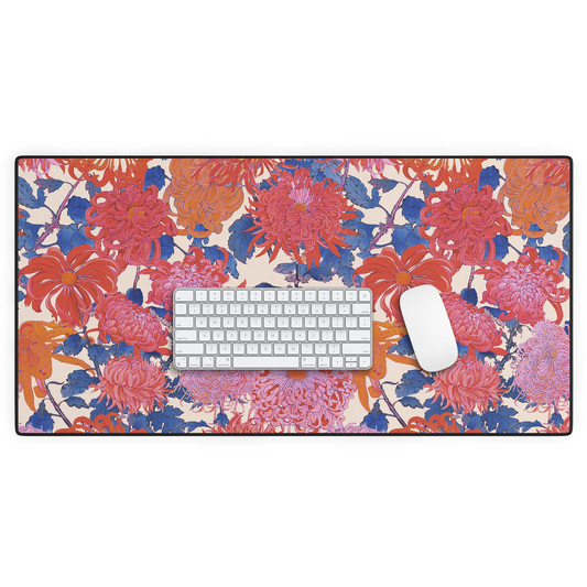 Chinese Moody Blooms Desk Mat