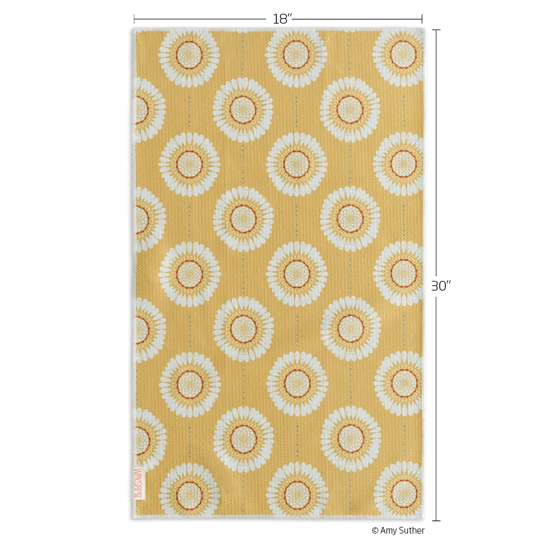 Sunflower Chains Microfiber Tea Towel