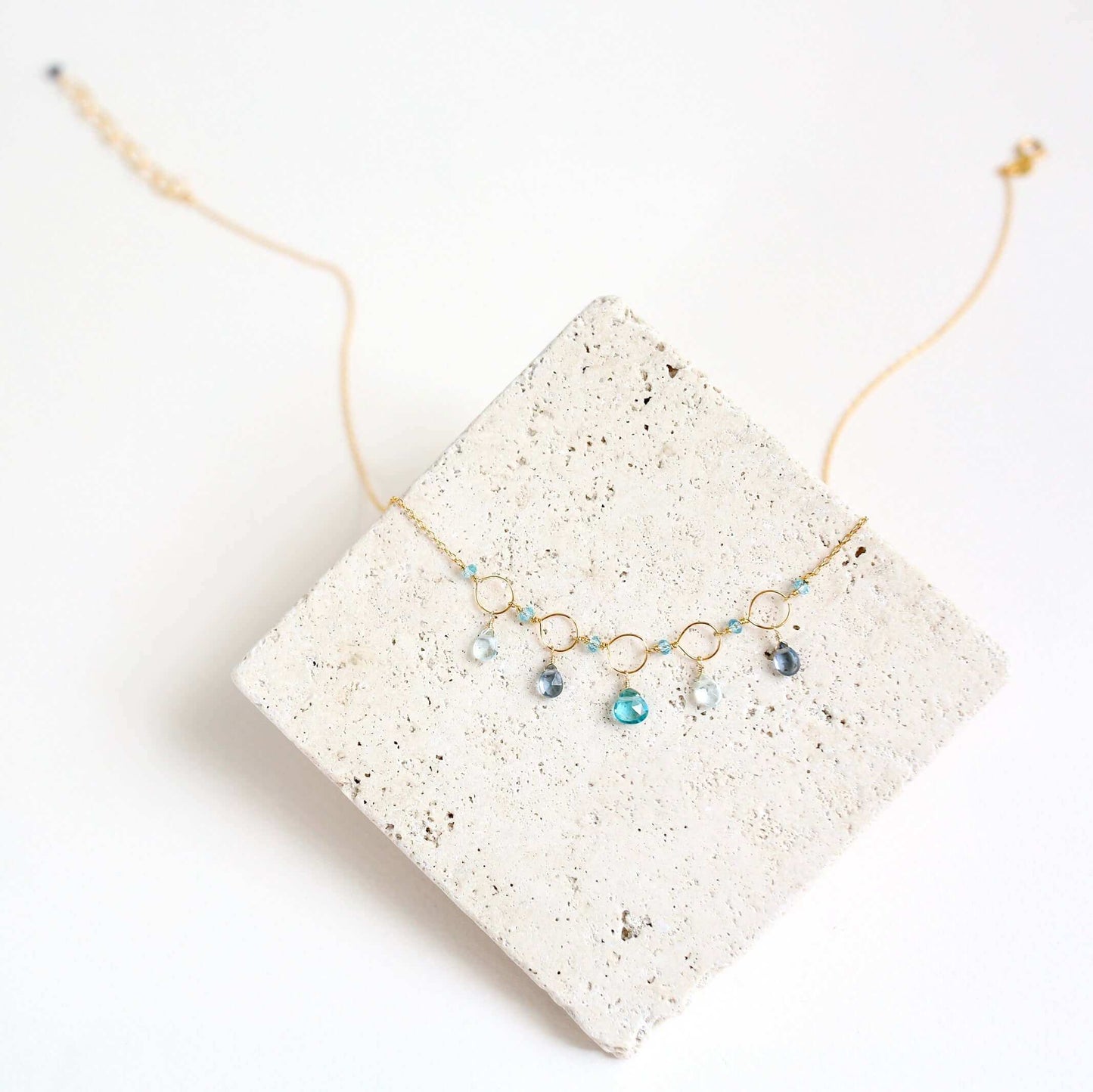 Black Spinel Gemstone Mini Sparkler Necklace