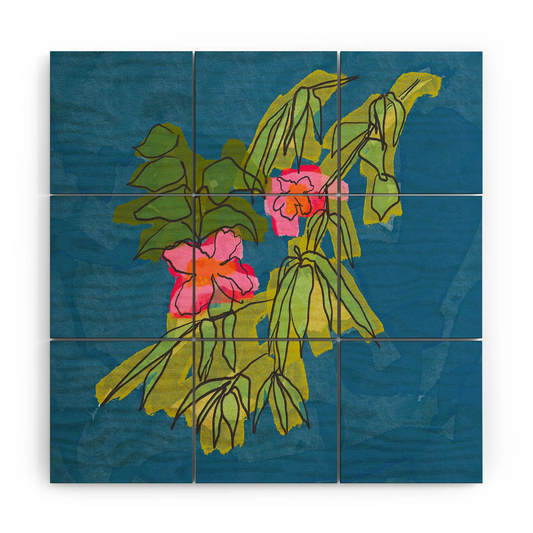 Flowers on Captiva Wood Wall Mural