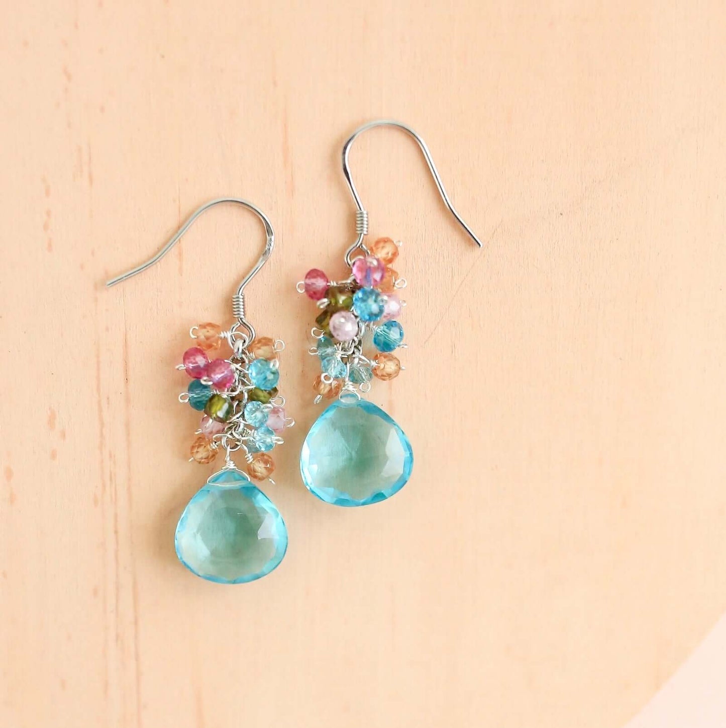 White Chalcedony Bala Earrings