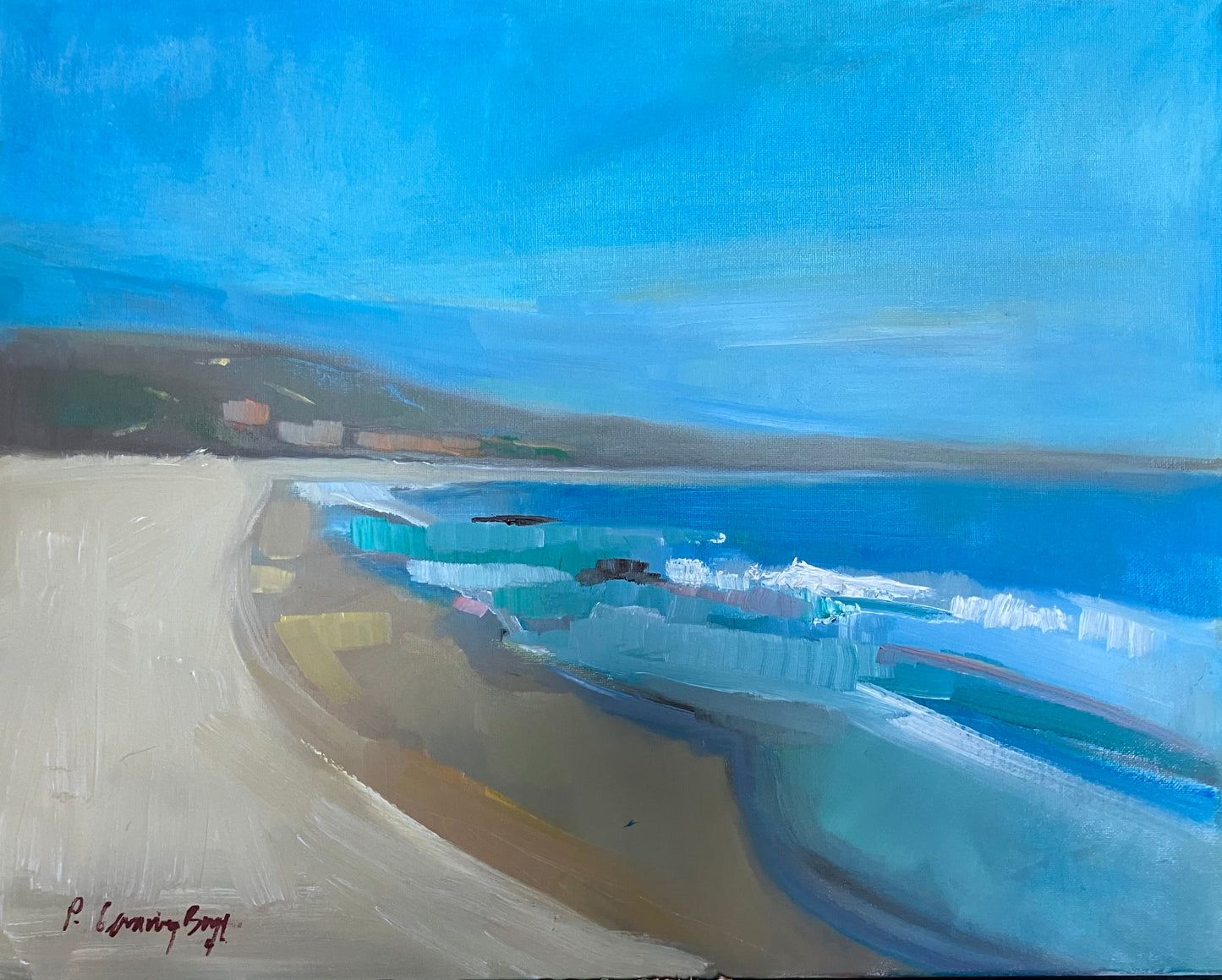 Walking in the Sand - Original Oil Painting by Peg Connery-Boyd