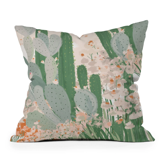Cactus Garden Throw Pillow