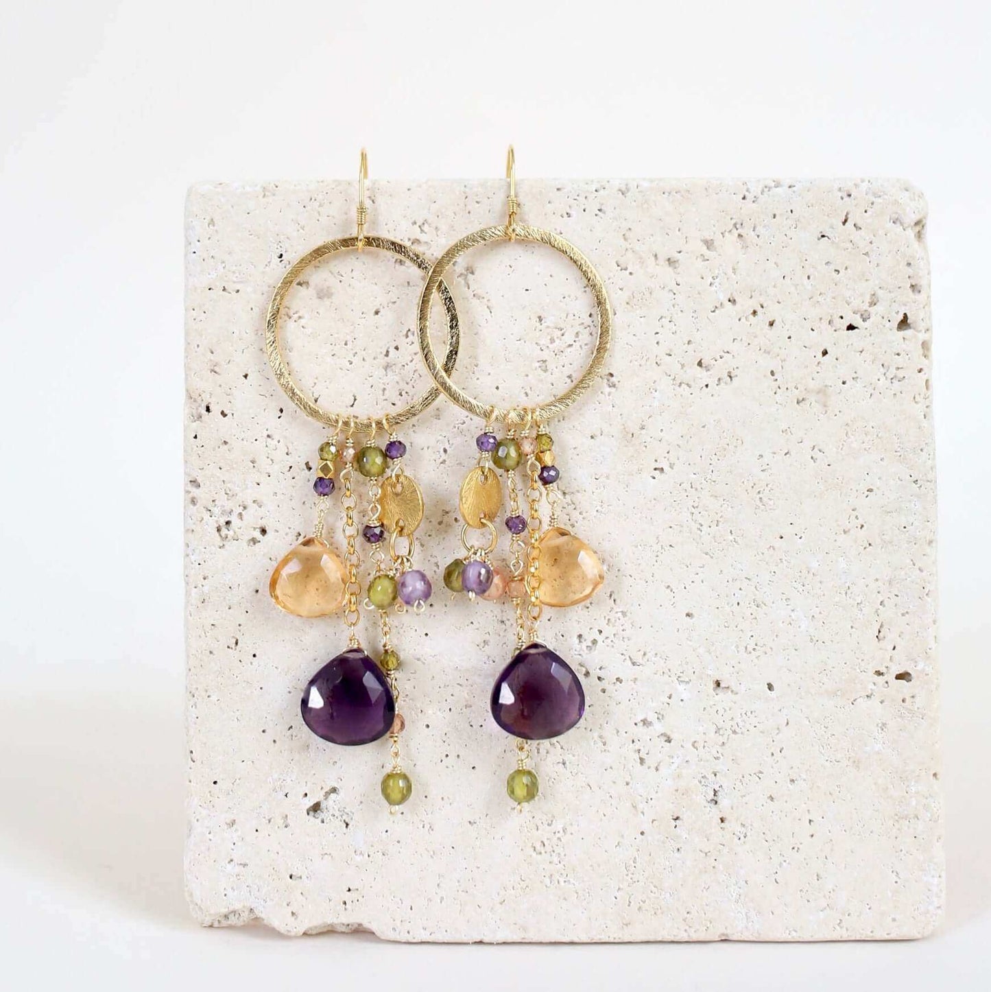 Citrine & Smoky Quartz Ammil Earrings
