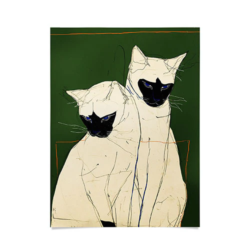 Siamese Cats Modern Art Poster Art