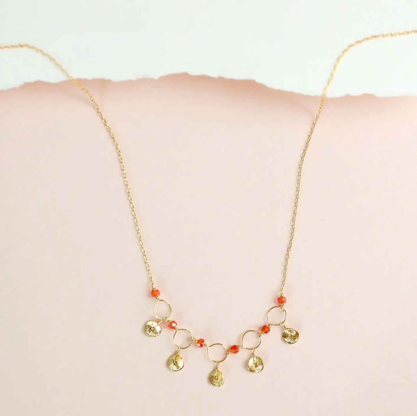 Black Spinel Mini Chain Loop Necklace