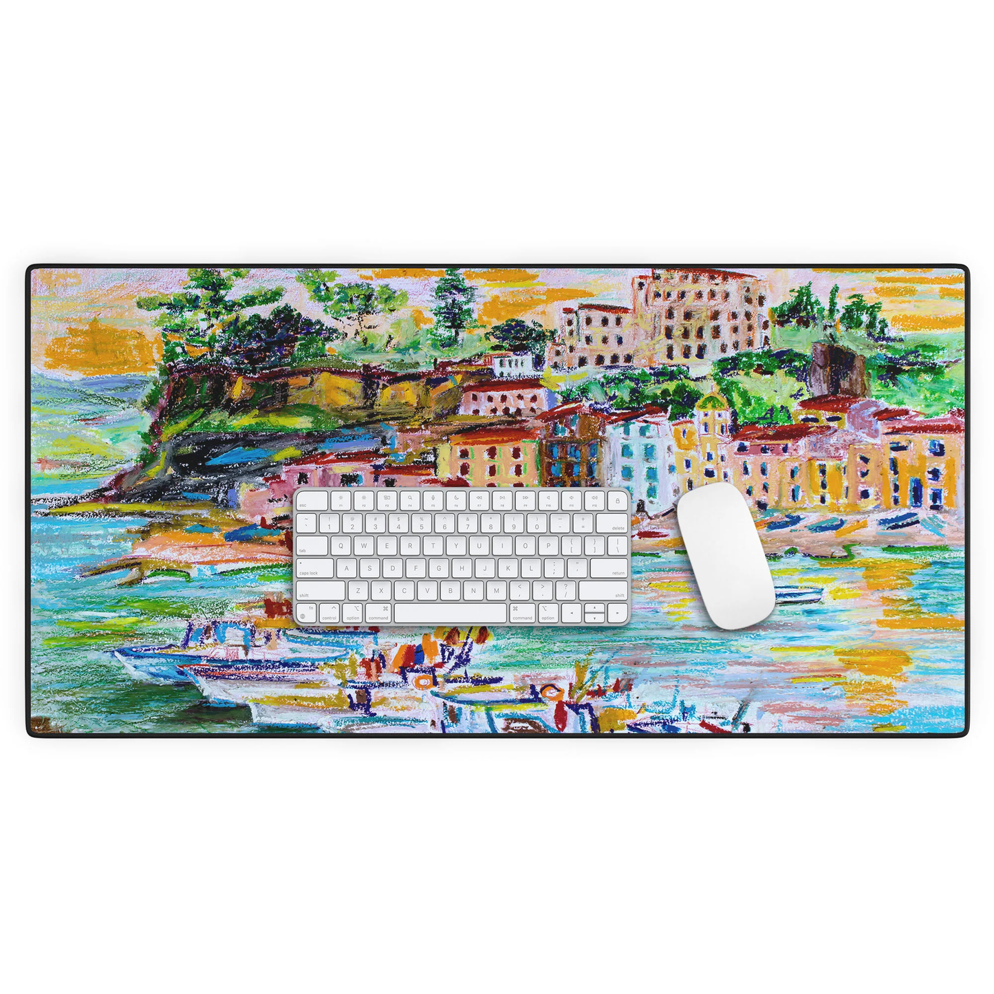Italy Summer Harbor Desk Mat