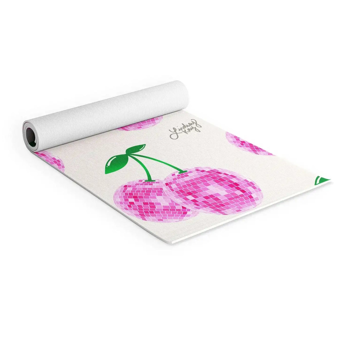 Disco Ball Cherries Yoga Mat