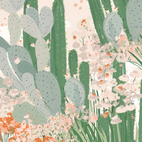Cactus Garden Bamboo Tray