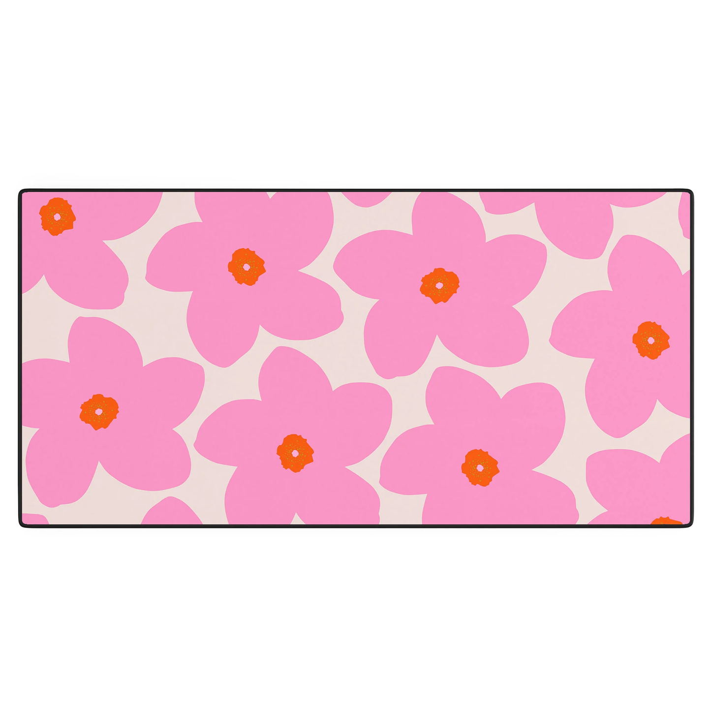 Retro Flower Pink Desk Mat