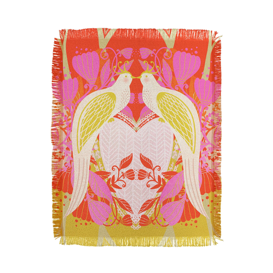 Love Doves Woven Throw Blanket - Midweight
