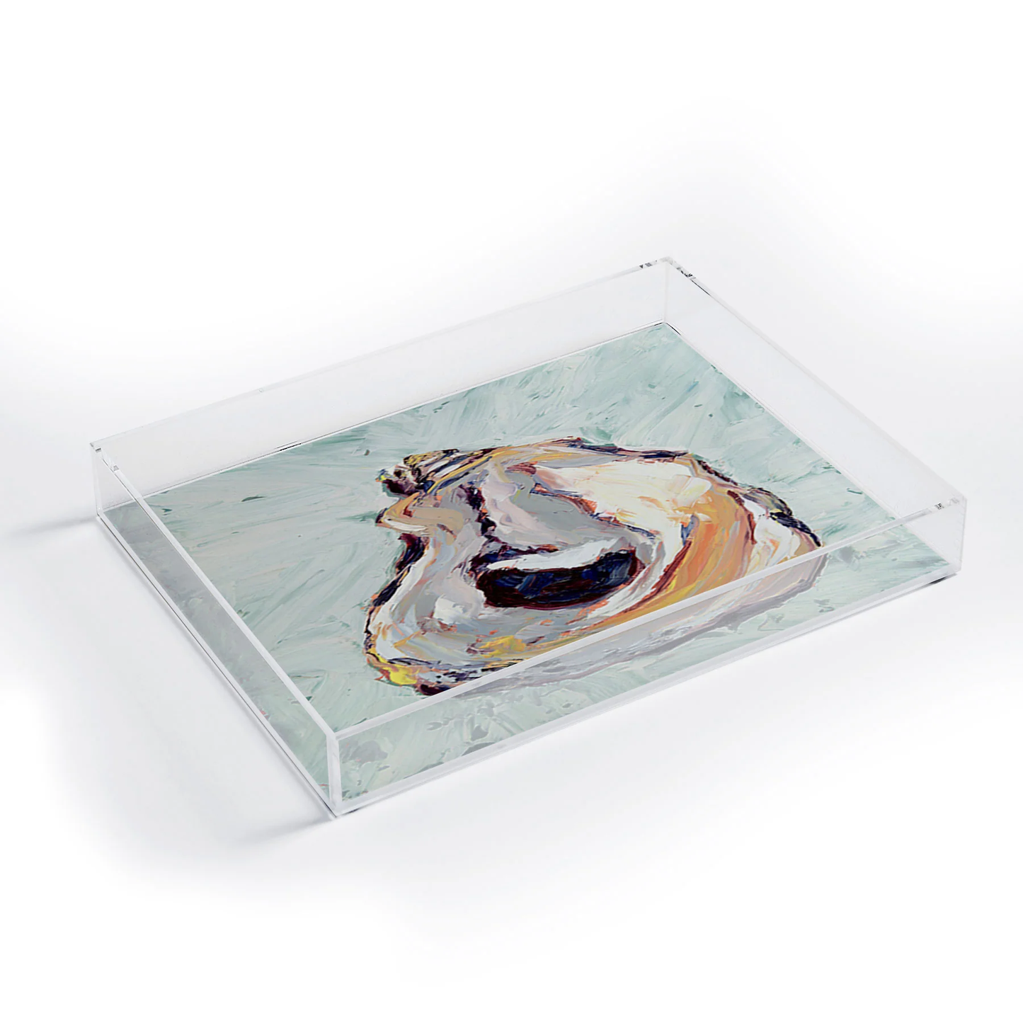 Oyster Shell Acrylic Tray - Medium w/Handles
