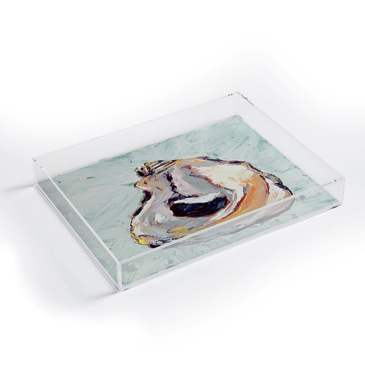 Oyster Shell Acrylic Tray - Medium w/Handles