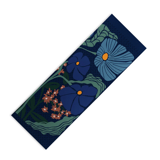 Klimt Flower Dark Blue Yoga Mat
