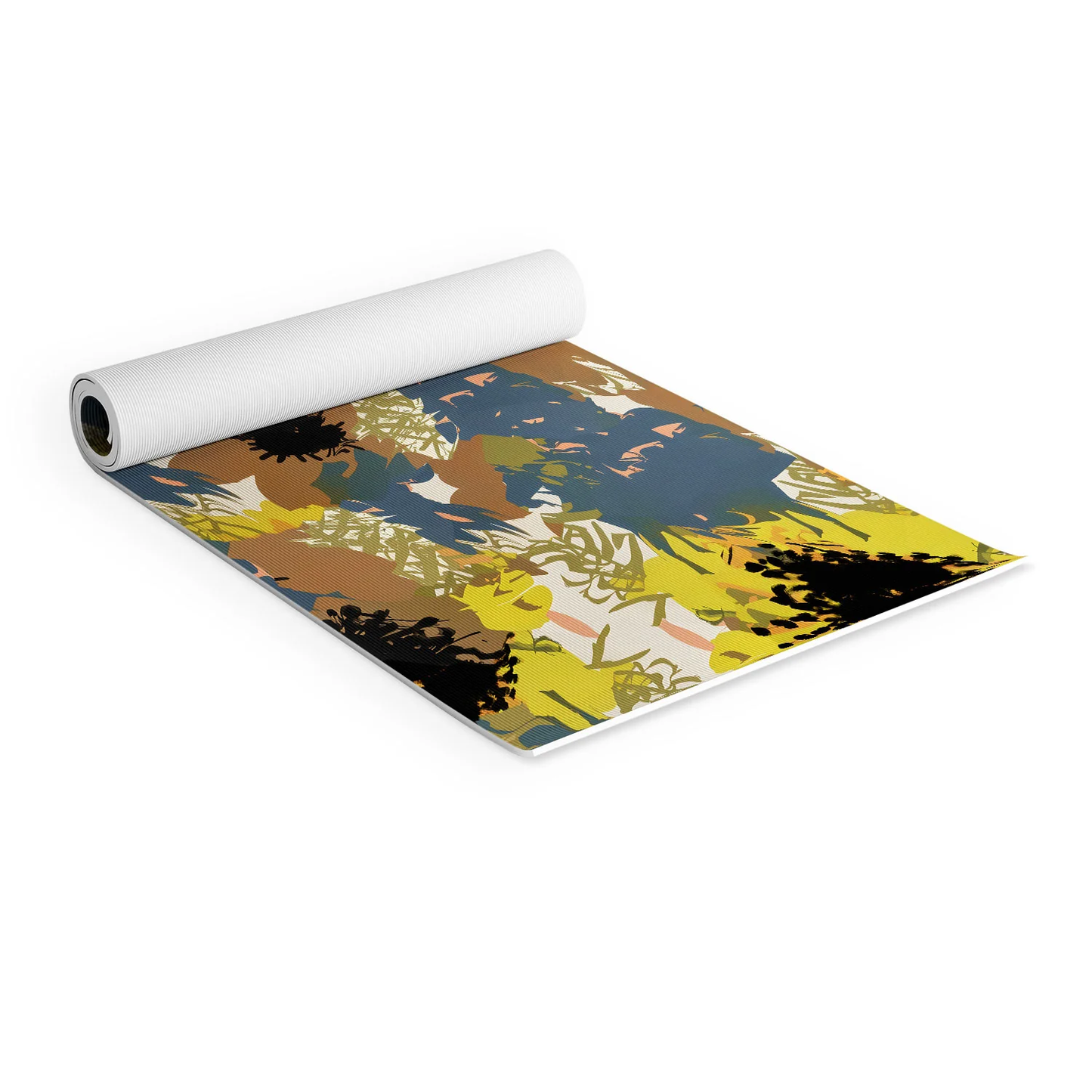 Yellow Ochre Florals Yoga Mat
