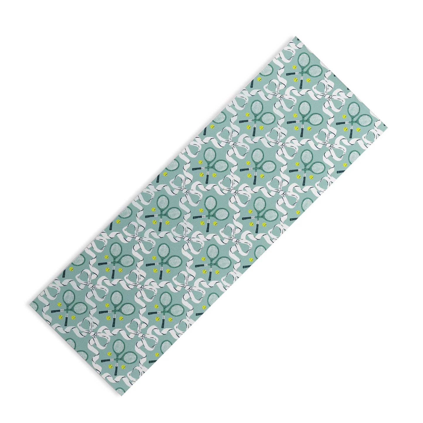 Tennis Trellis Bows in Teal Yoga Mat