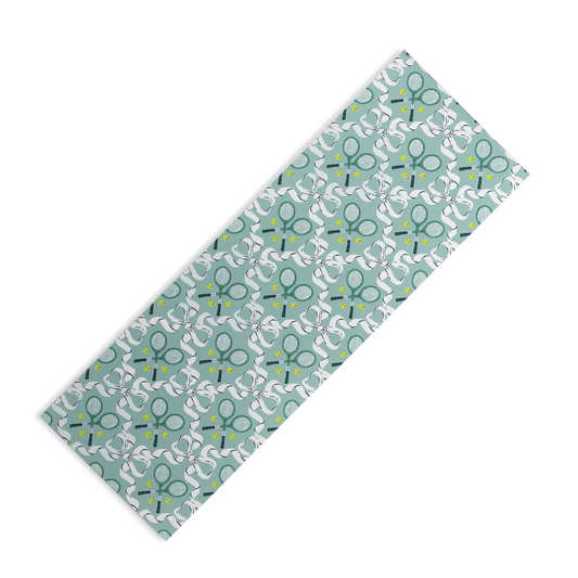 Tennis Trellis Bows in Teal Yoga Mat