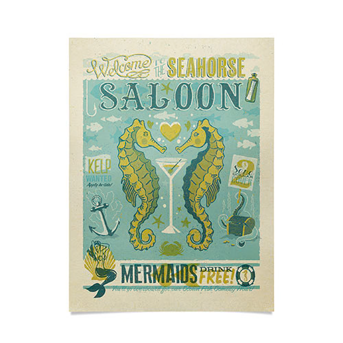 Seahorse Saloon Poster Art