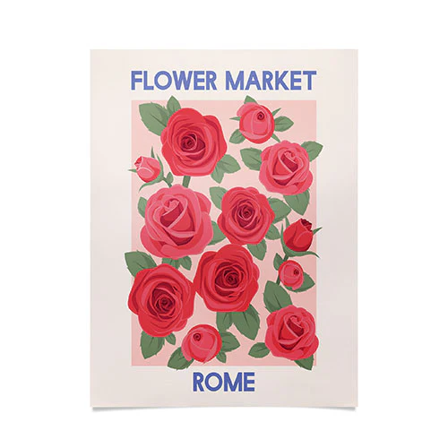 Flower Market Rome Poster Art