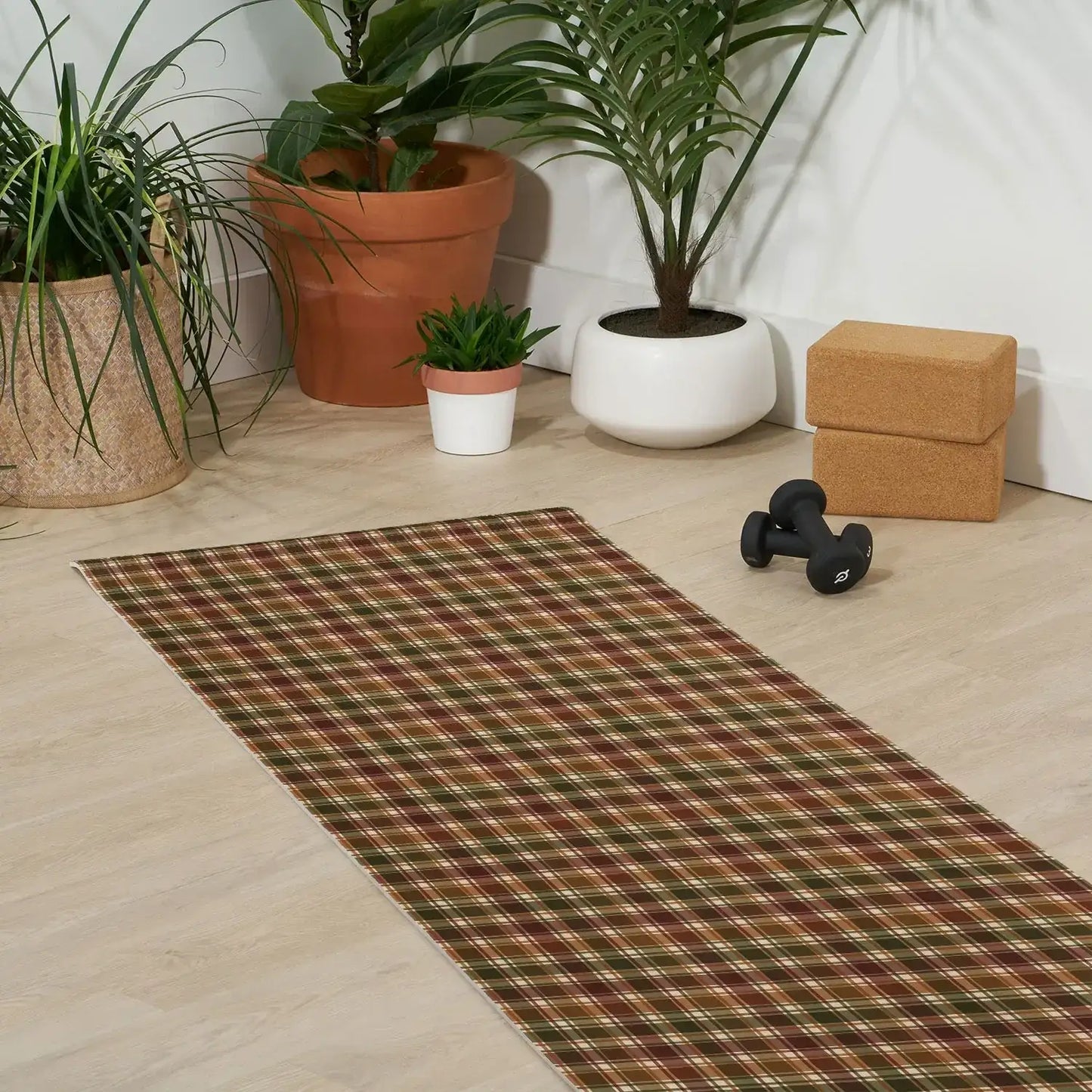 Cozy Vintage Plaid Yoga Mat