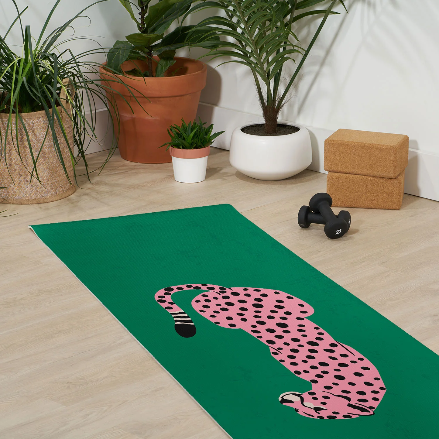 The Stare Pink Cheetah Yoga Mat