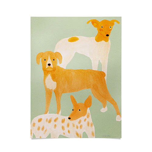 Three Dogs Lined Up Poster Art