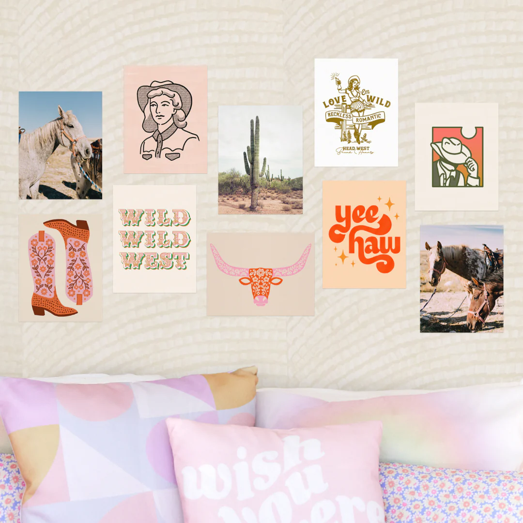 Wild West Collage Prints - Set of 10 Mixed