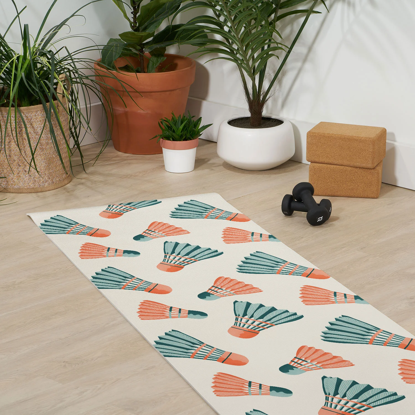 Vintage Badminton Birdie Yoga Mat