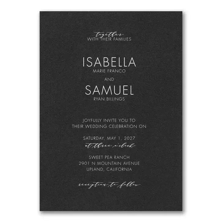 Typography Invitation with Vellum Wrap