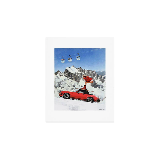 Red Ski Lift Art Print