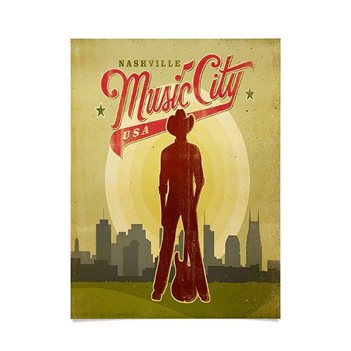 Nashville Music City Poster Art