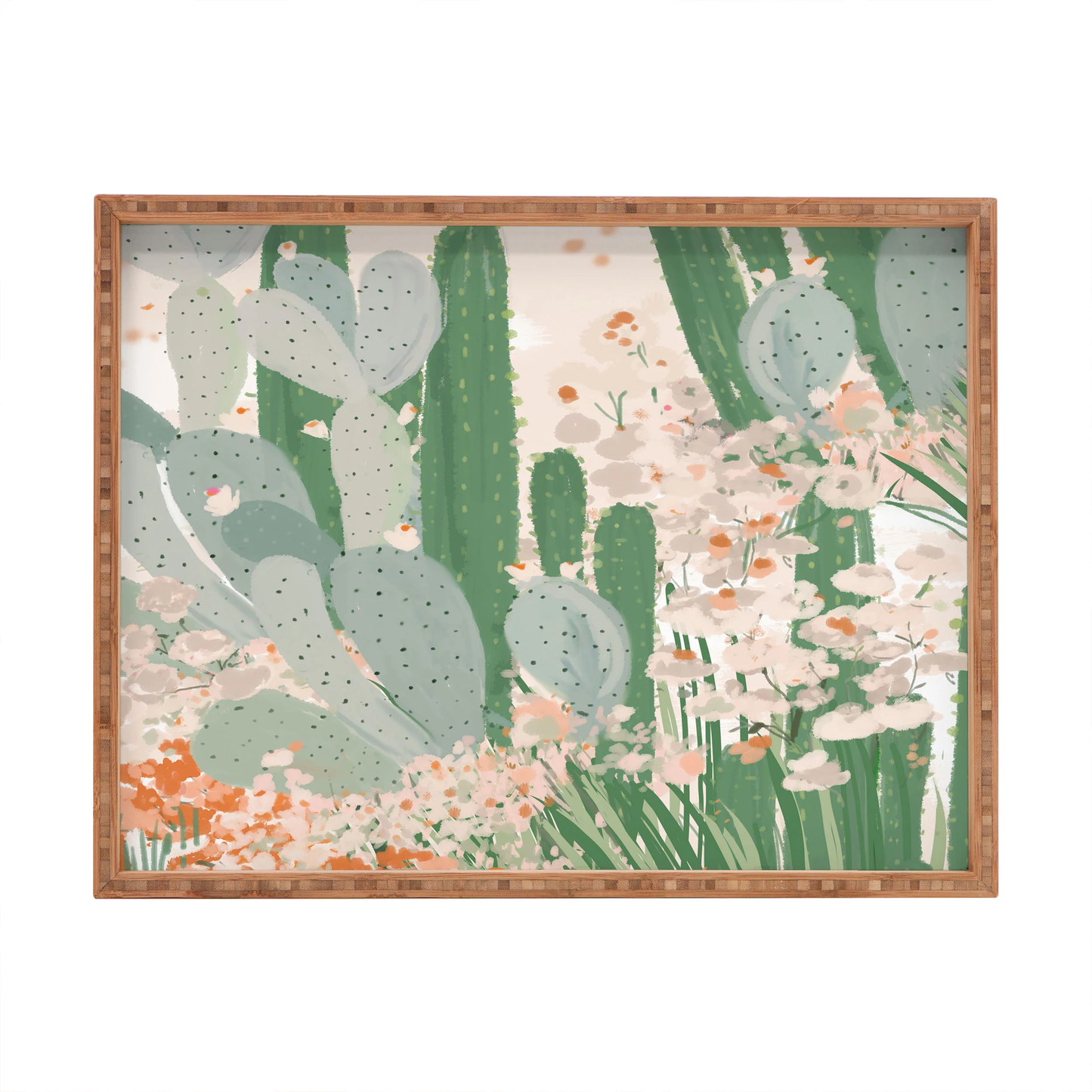 Cactus Garden Bamboo Tray