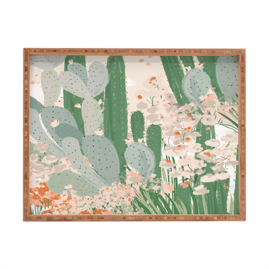 Cactus Garden Bamboo Tray
