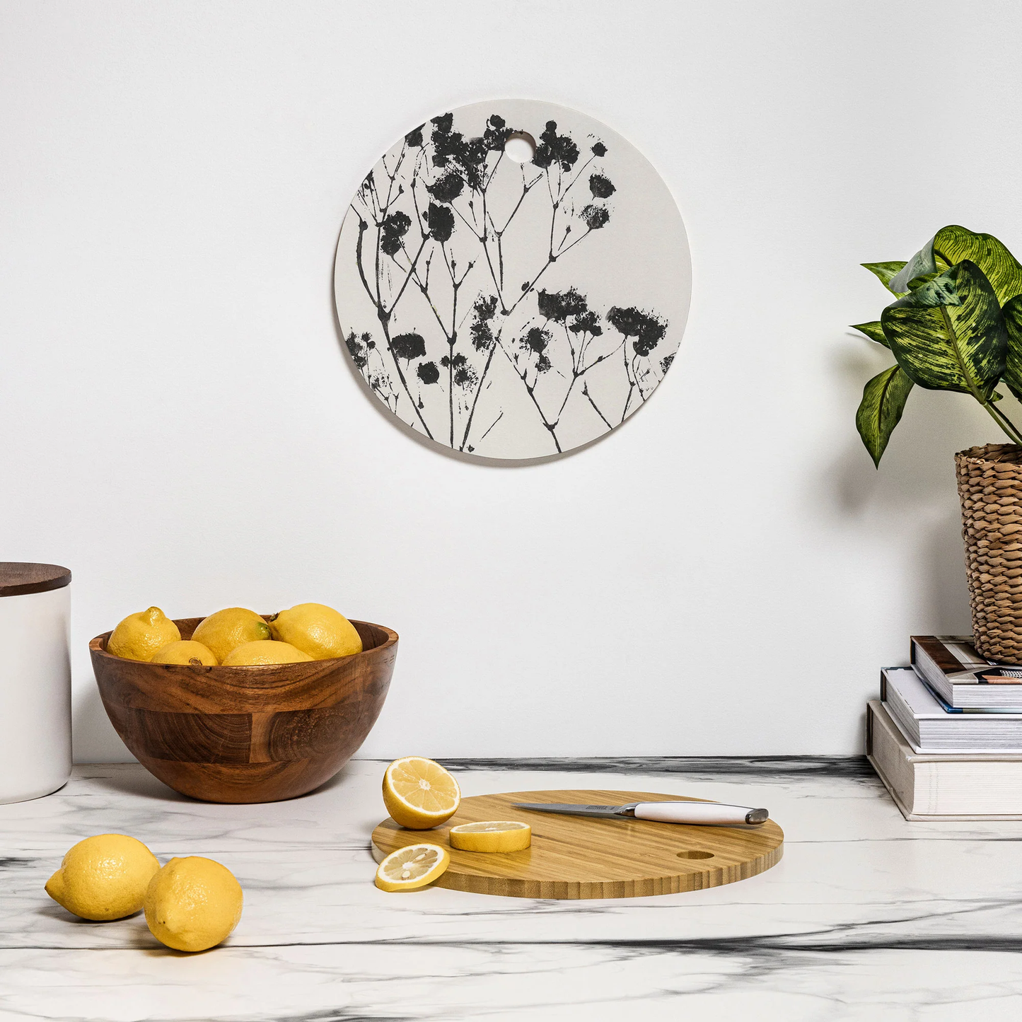 Gypsophila Round Bamboo Cutting Board