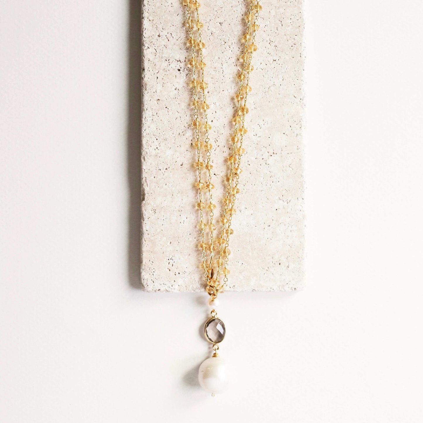 Aqua Chalcedony Pearl Convertible Necklace