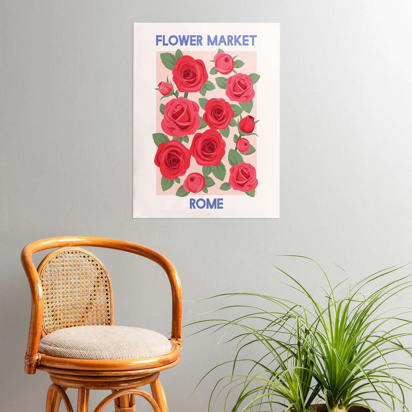 Flower Market Rome Poster Art