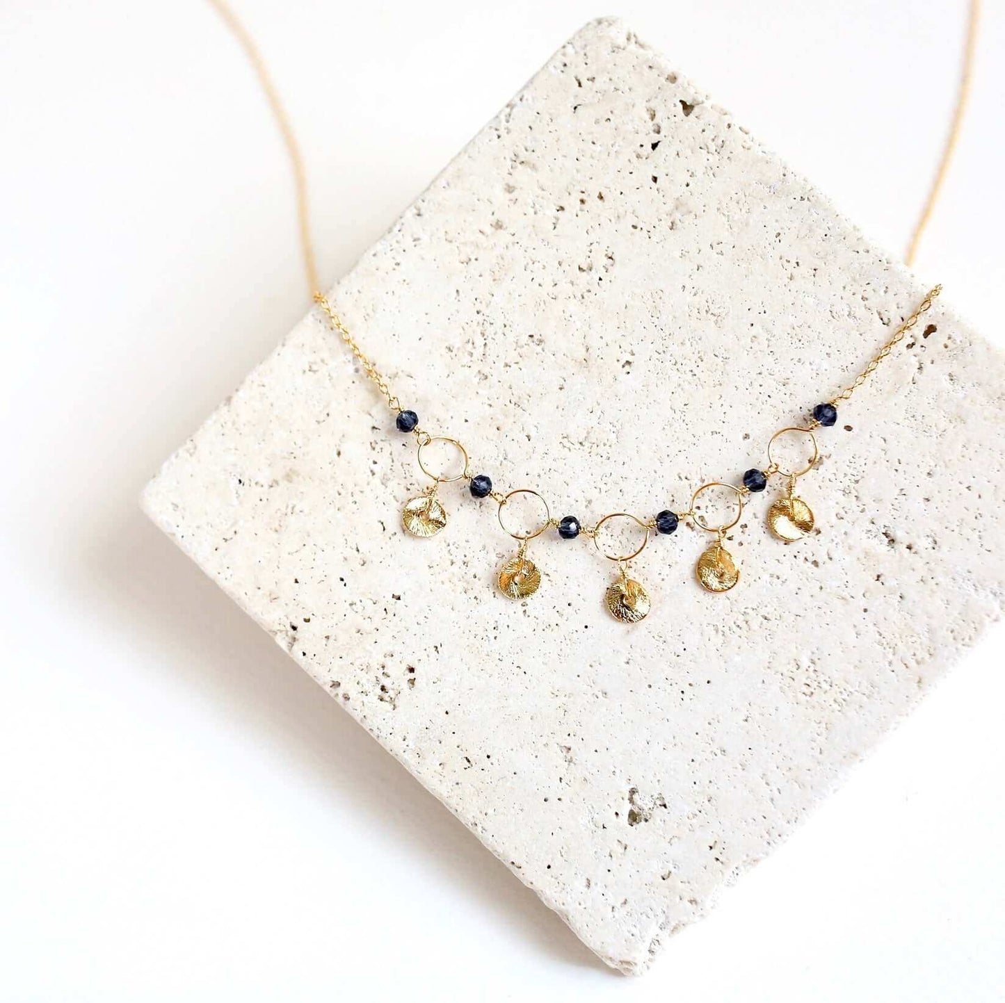 Orange Chalcedony Mini Chain Loop Necklace