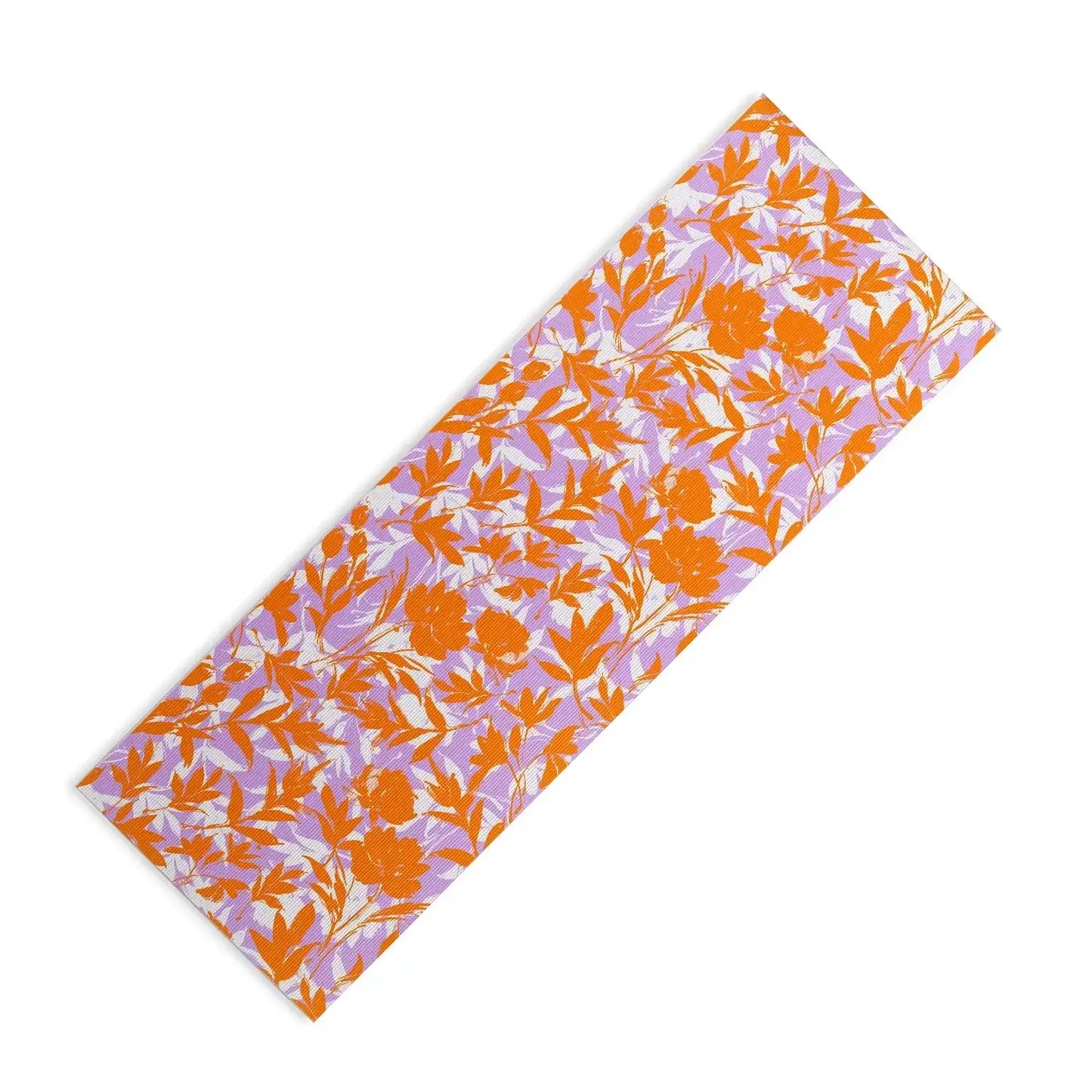 Orange Garden on Lavender Yoga Mat