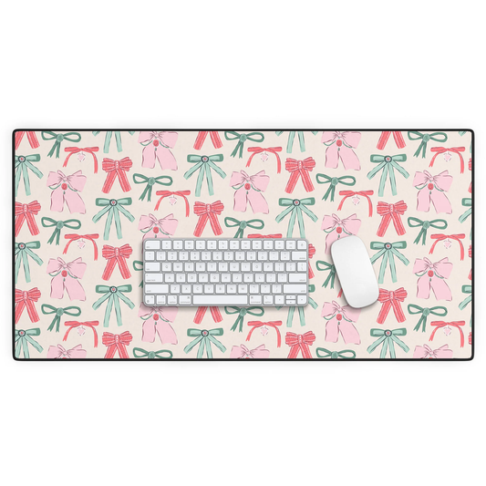 Fancy Ribbons and Bows Desk Mat