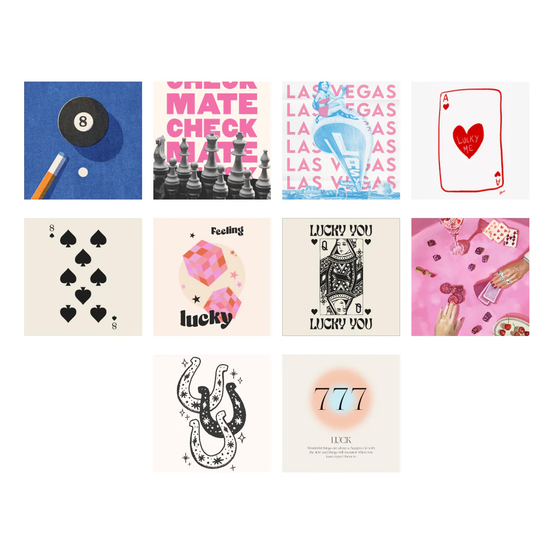 Lucky Collage Prints - Set of 10 Mixed